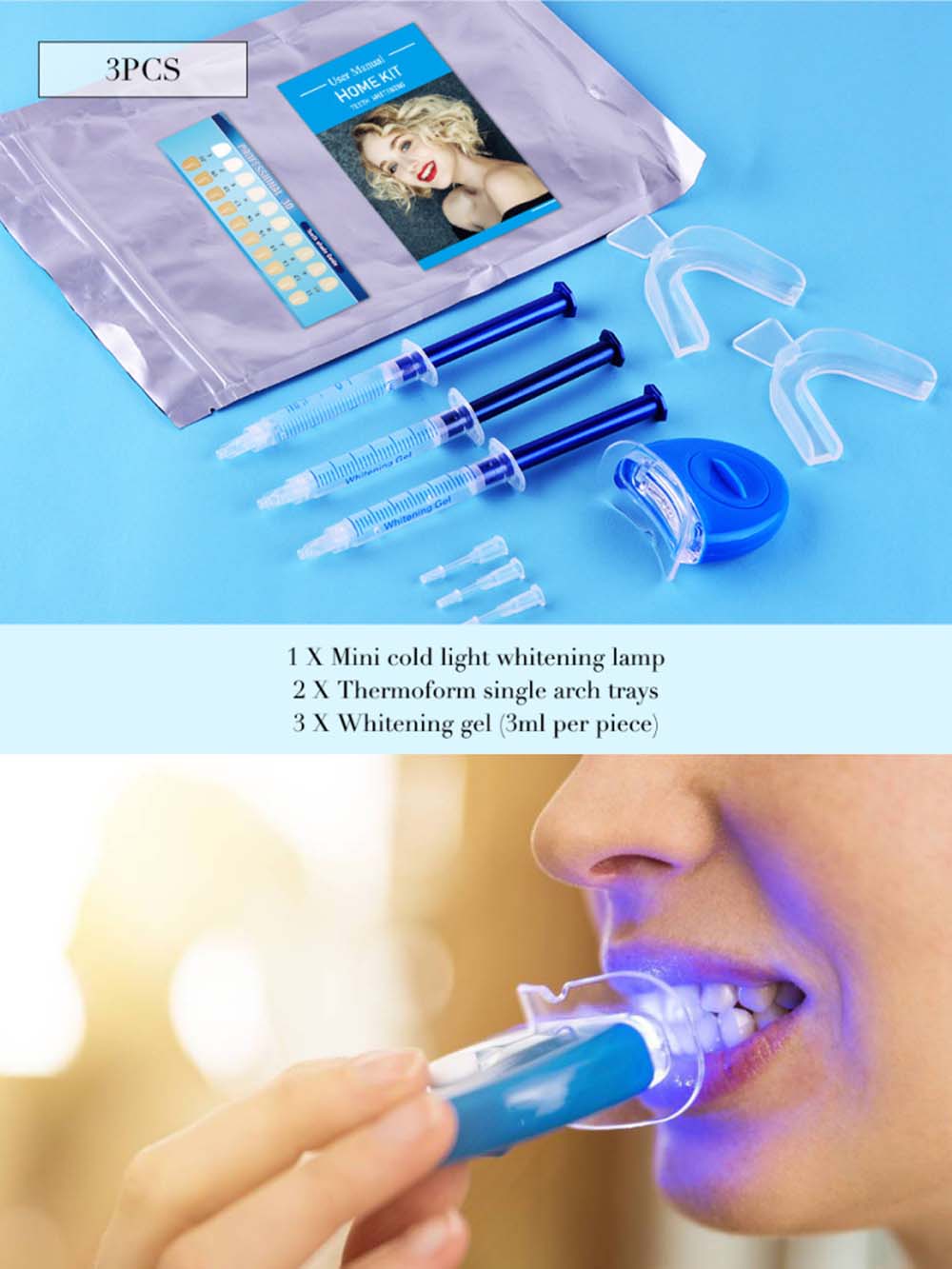 Kit de gel para clareamento de - Teeth Whitening Led Kit avaliação e preço